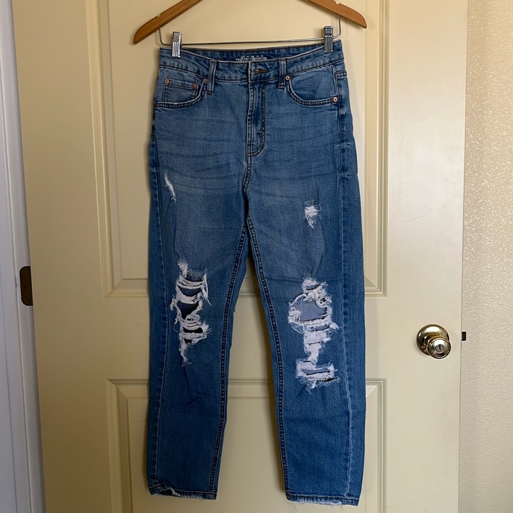 Wild Fable High Rise Ripped Mom Jeans